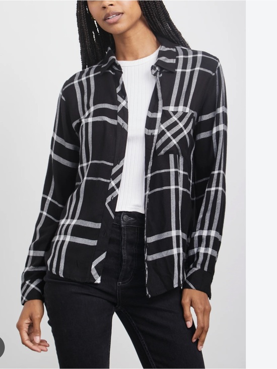 Rails Tops - Rails Hunter Black Sterling Plaid Button Down Shirt Small